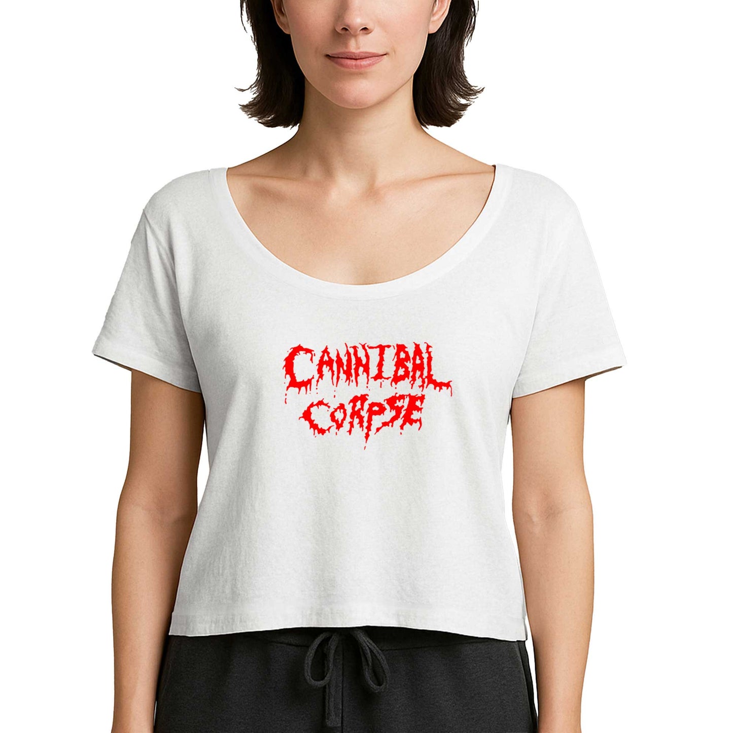 Cannibal Corpse Logo Beyaz Kadın Tişört