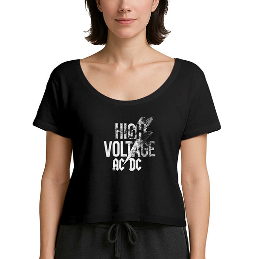Ac Dc High Voltage Siyah Kadın Tişört