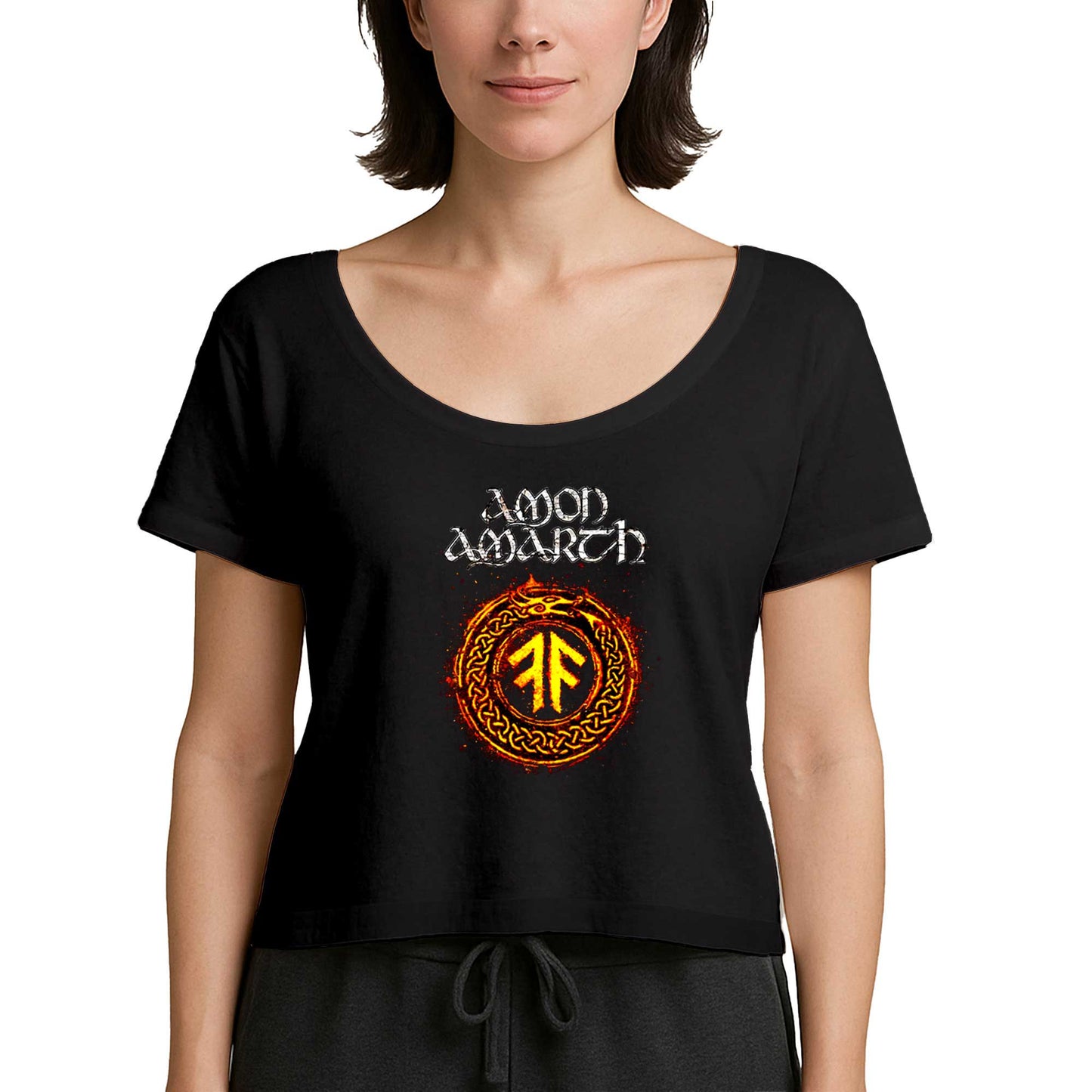 Amon Amarth Skull Siyah Kadın Tişört