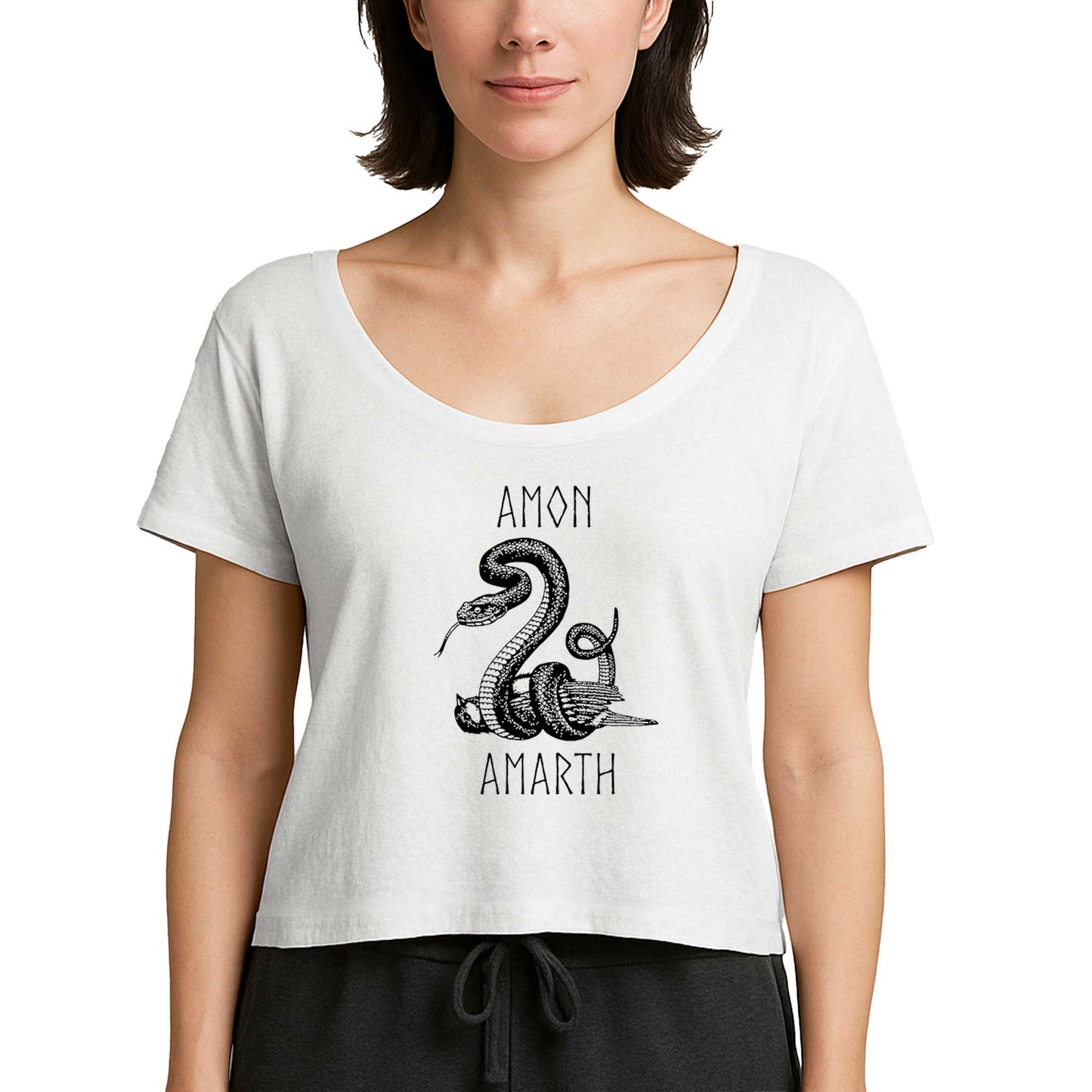 Amon Amarth Snake Beyaz Kadın Tişört
