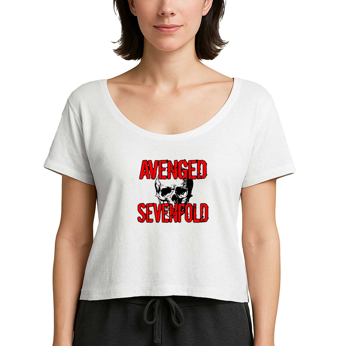 Avenged Sevenfold Skull Beyaz Kadın Tişört