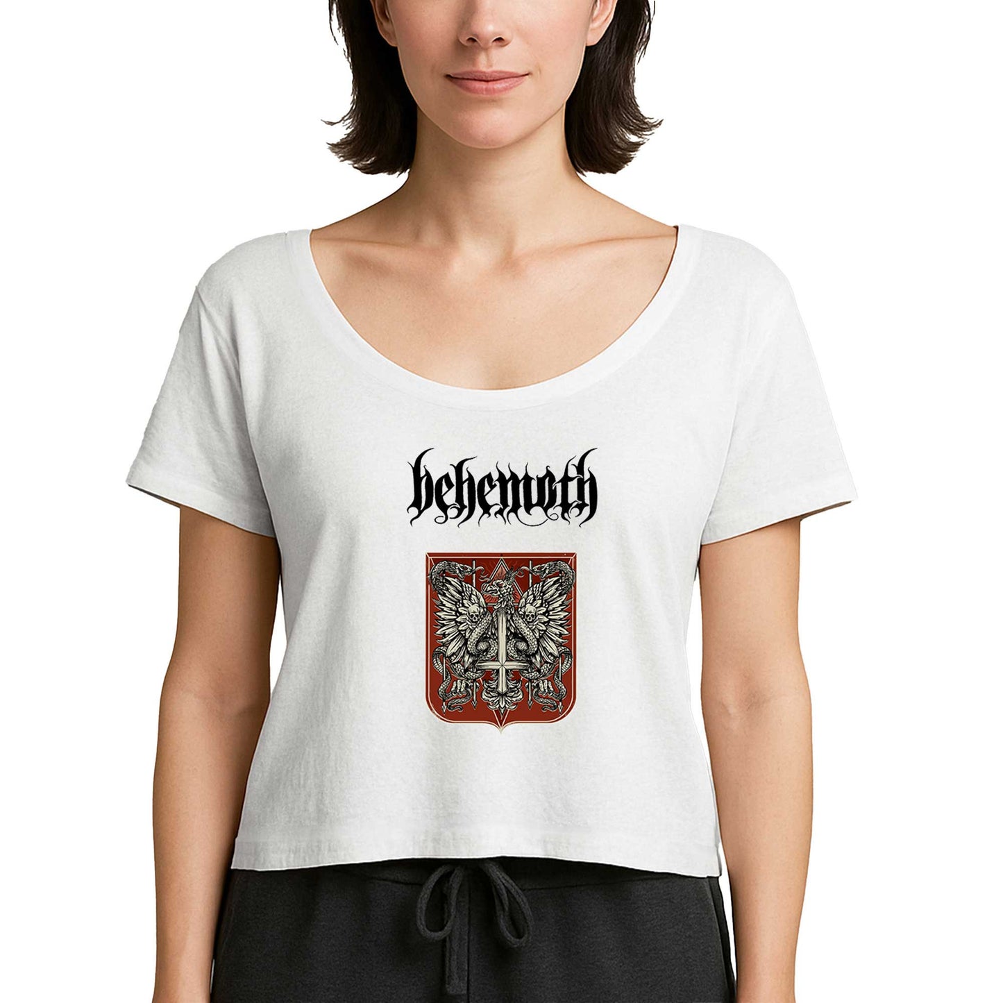 Behemoth Eagle and Snake Beyaz Kadın Tişört