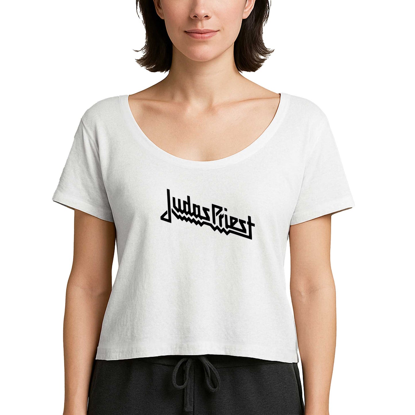 Judas Priest Logo Beyaz Kadın Tişört