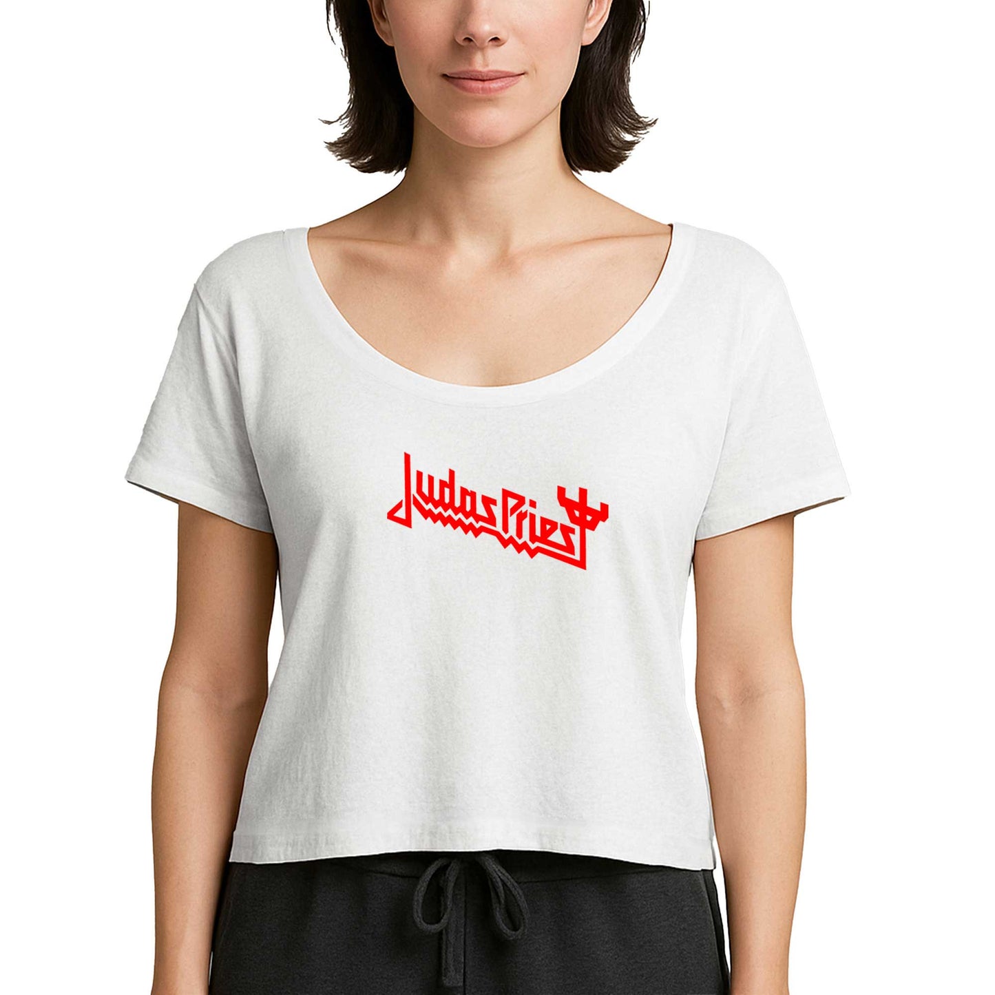 Judas Priest Logo 3 Beyaz Kadın Tişört