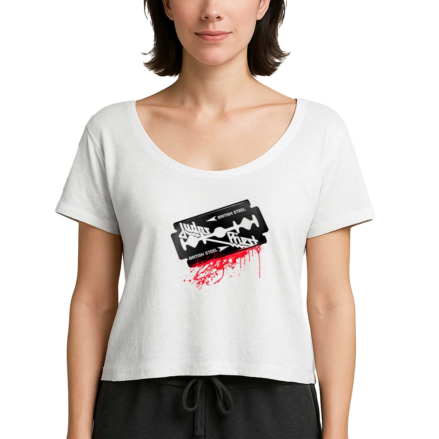 Judas Priest Steel Beyaz Kadın Tişört