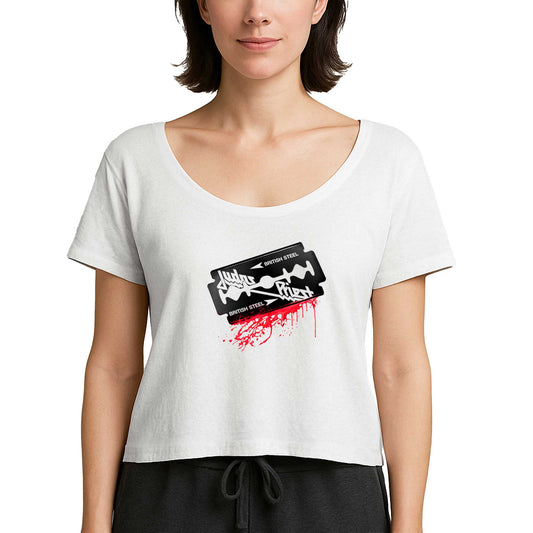 Judas Priest Steel Beyaz Kadın Tişört