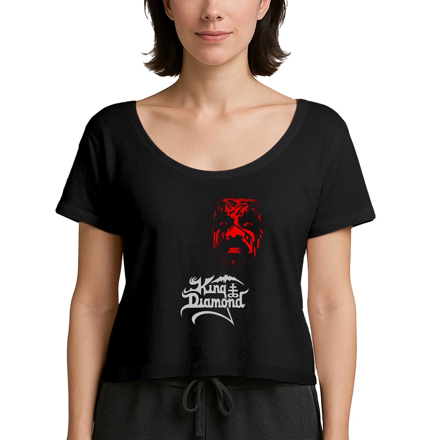 King Diamond Head Siyah Kadın Tişört