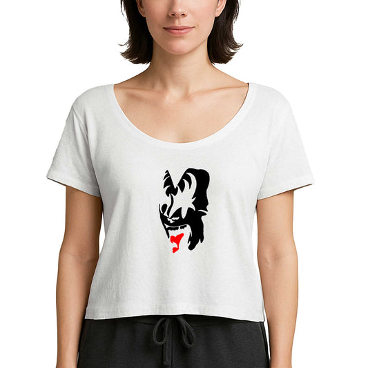 Kiss Face Beyaz Kadın Tişört