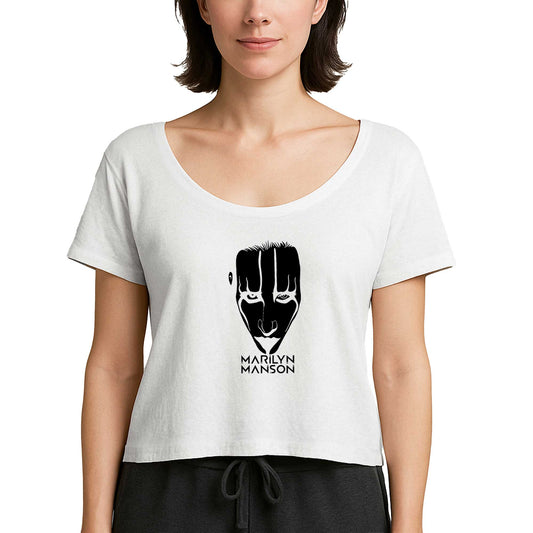 Marilyn Manson Head Beyaz Kadın Tişört