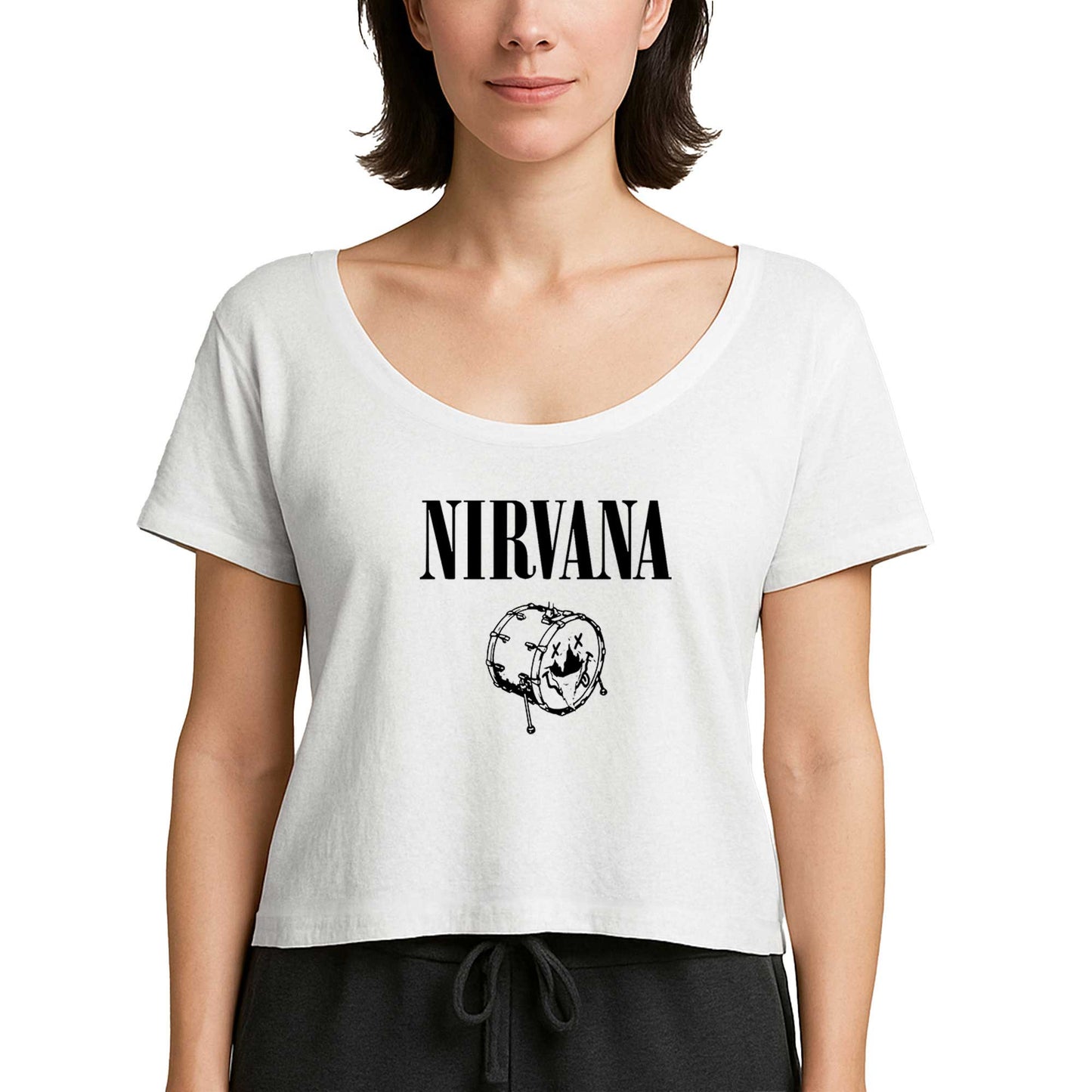 Nirvana Logo Classic Beyaz Kadın Tişört
