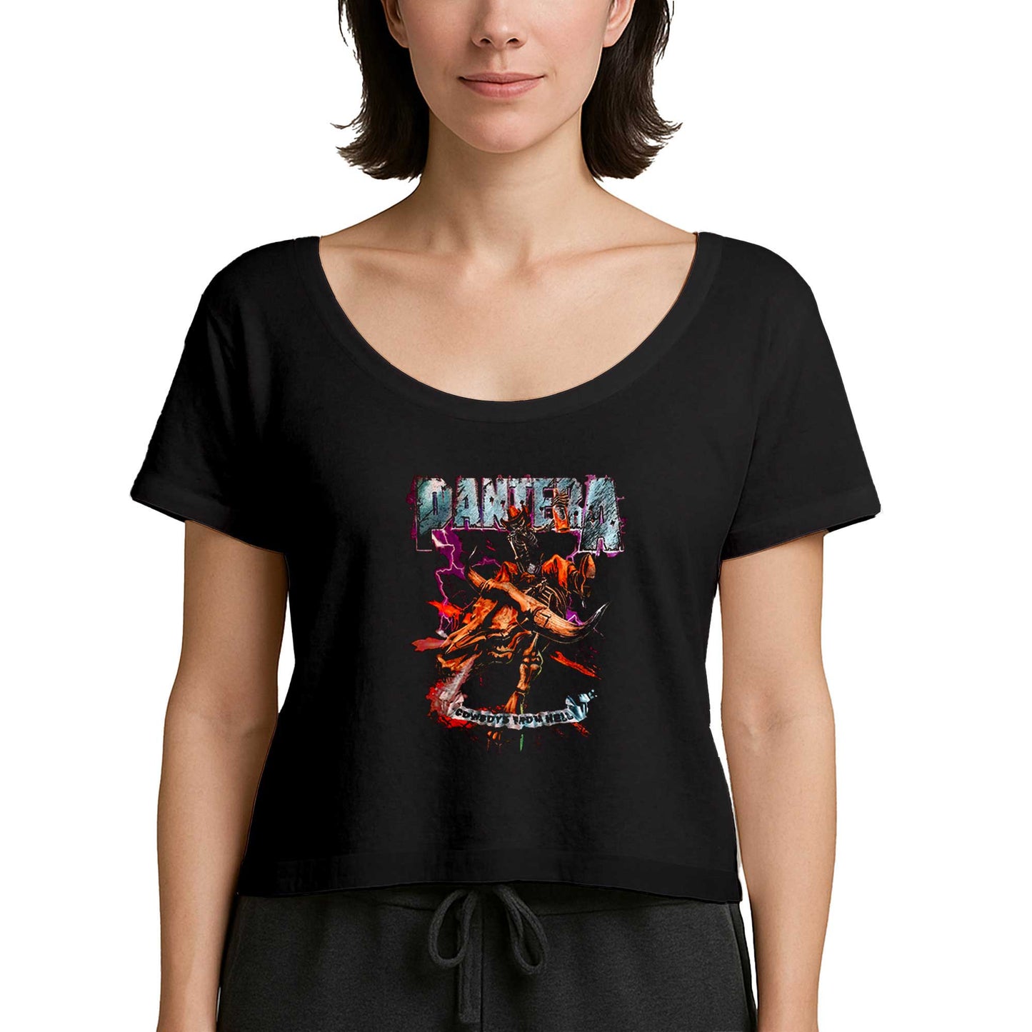 Pantera Cowboys From Hell Siyah Kadın Tişört