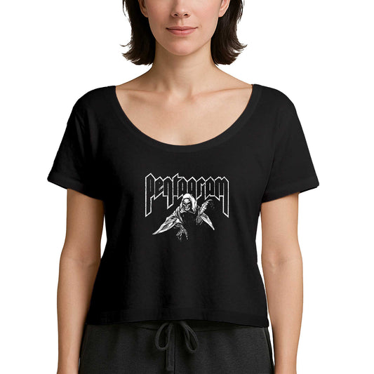 Pentagram Lucifer Siyah Kadın Tişört