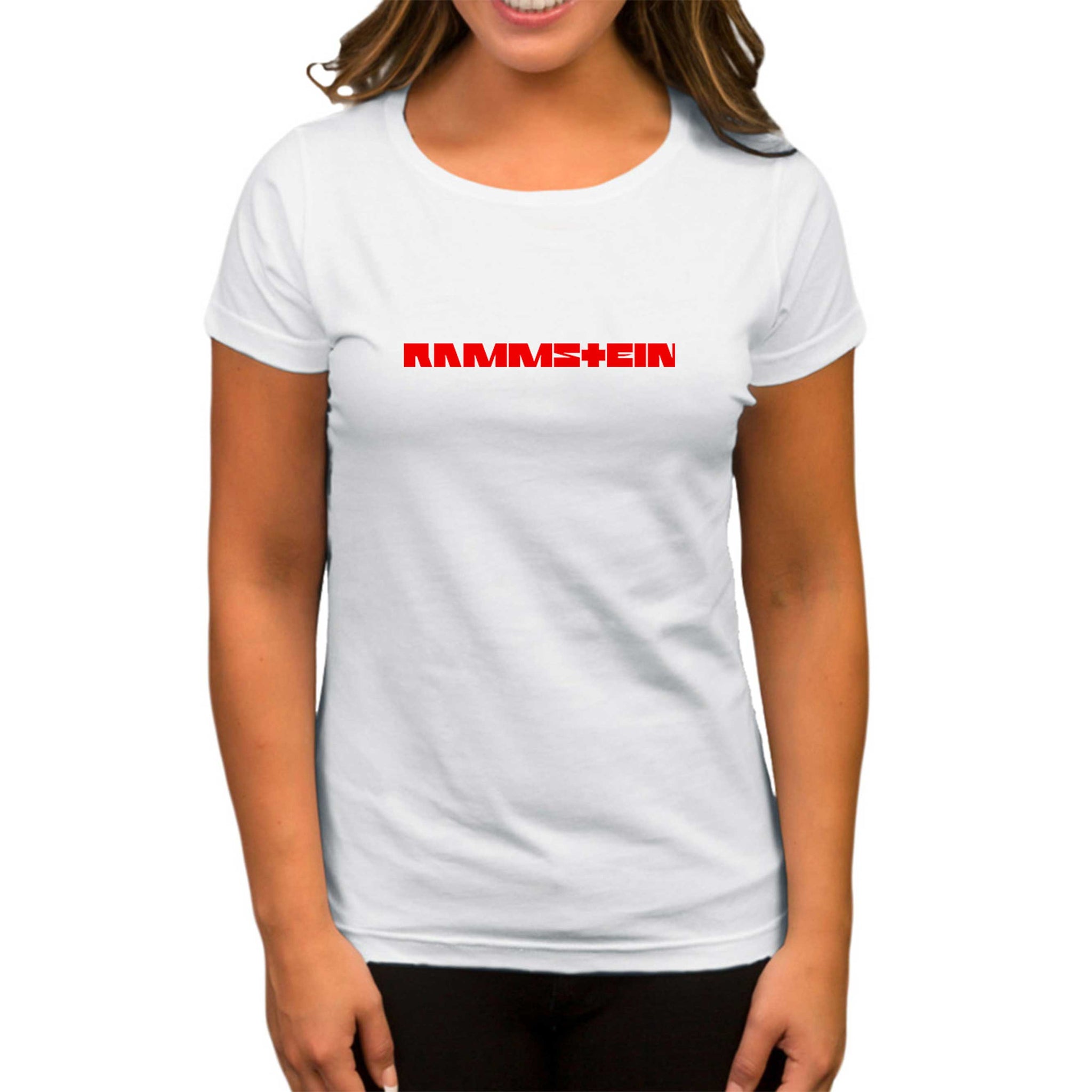 Rammstein Text Red Beyaz Kadın Tişört