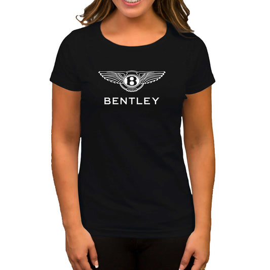 Bentley Logo 2 Siyah Kadın Tişört