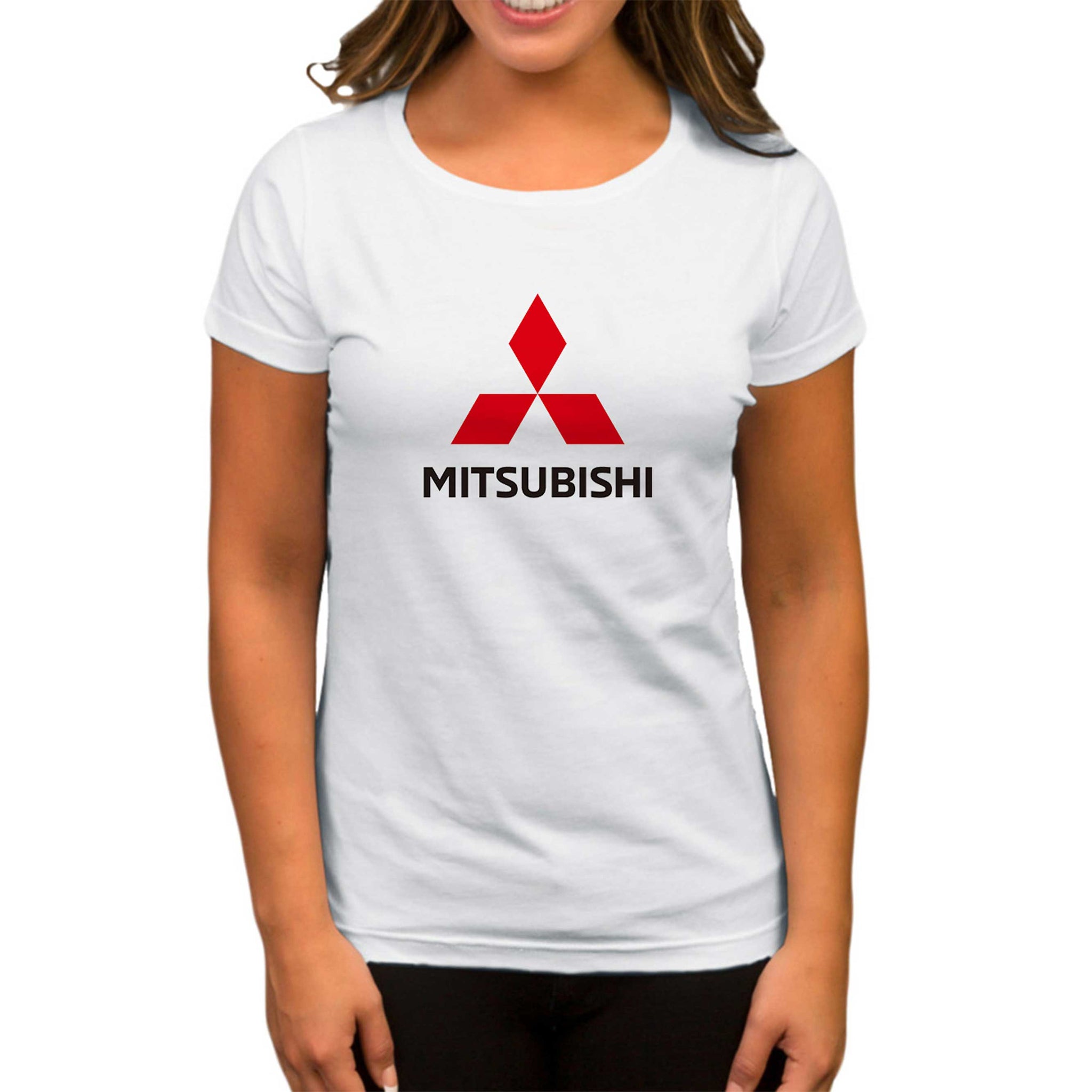 Mitsubishi Logo Beyaz Kadın Tişört