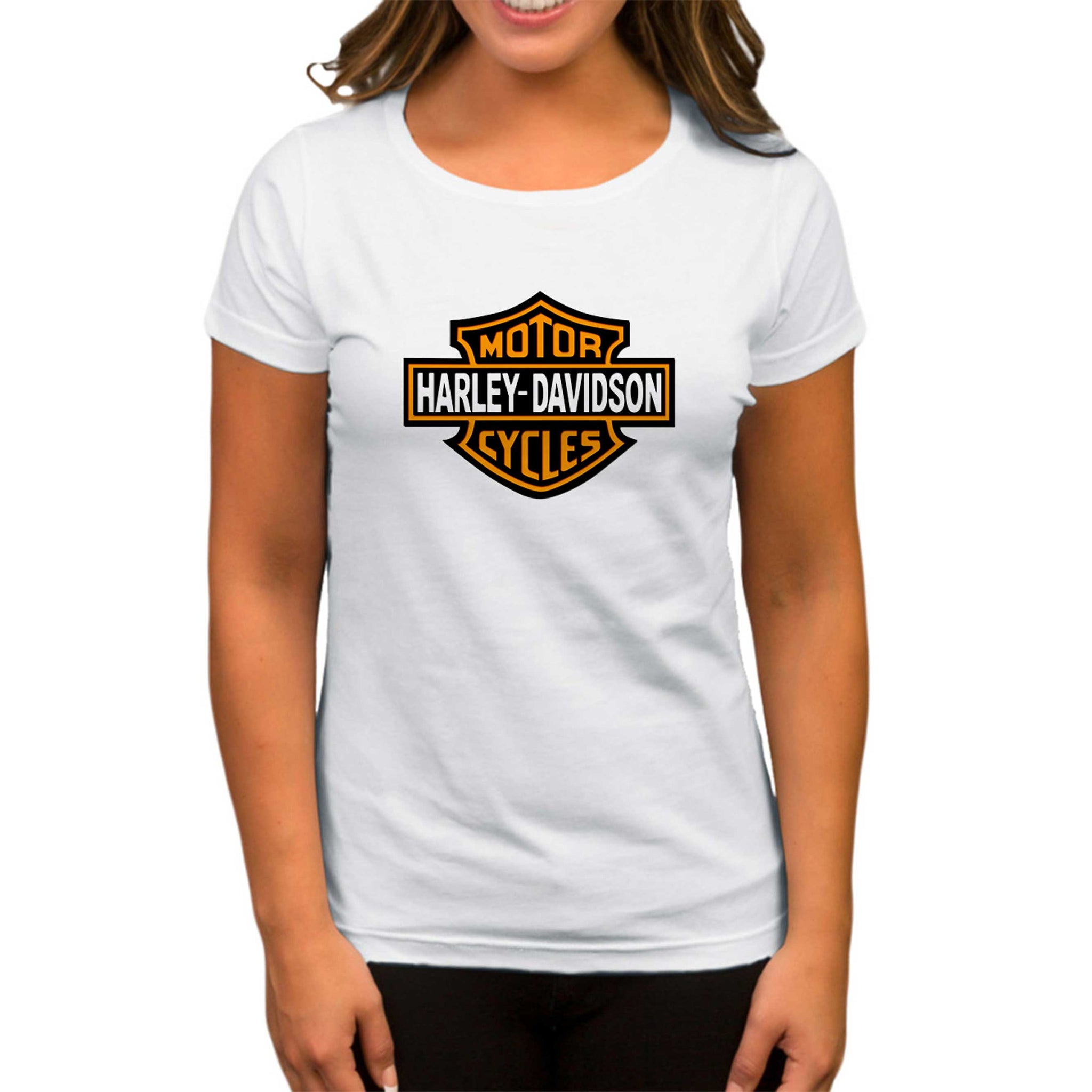 Harley Davidson Logo Beyaz Kadın Tişört