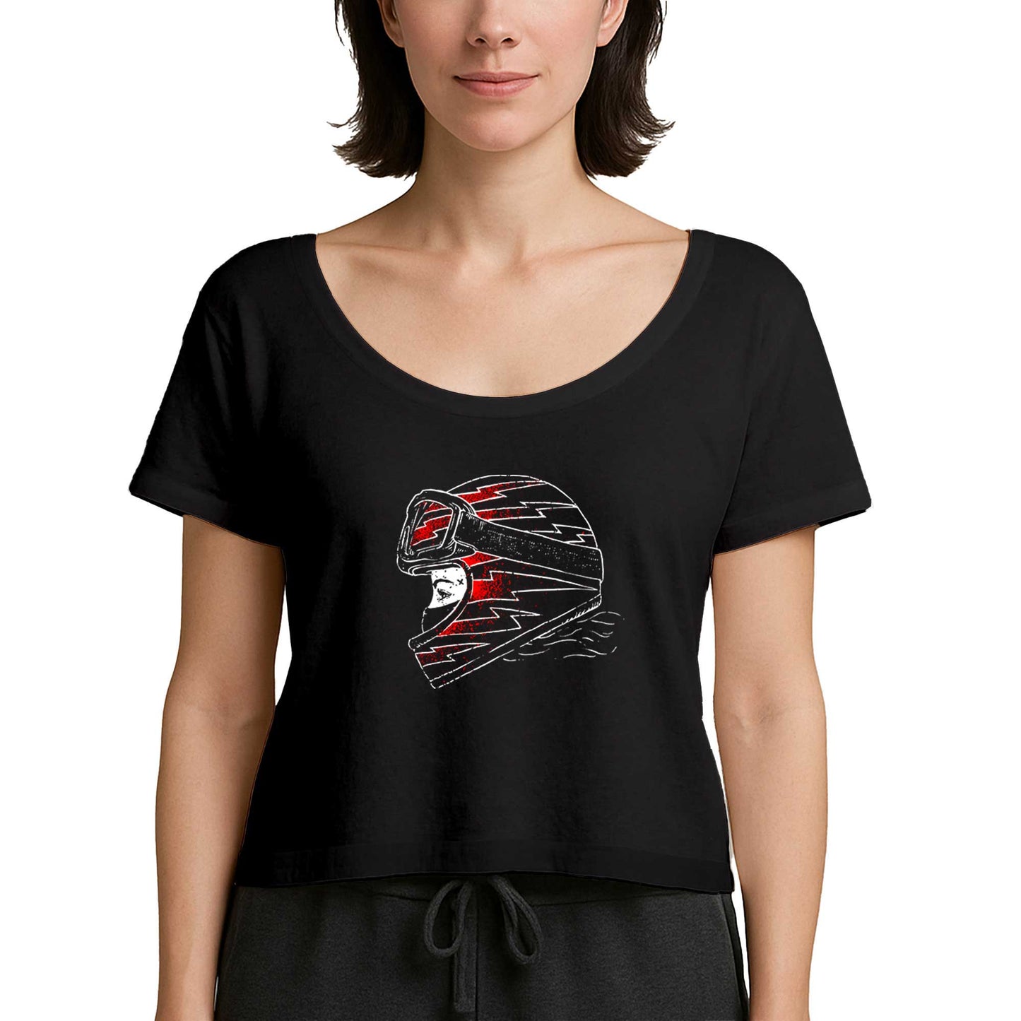 Motocycle Thunder Girl Siyah Kadın Tişört