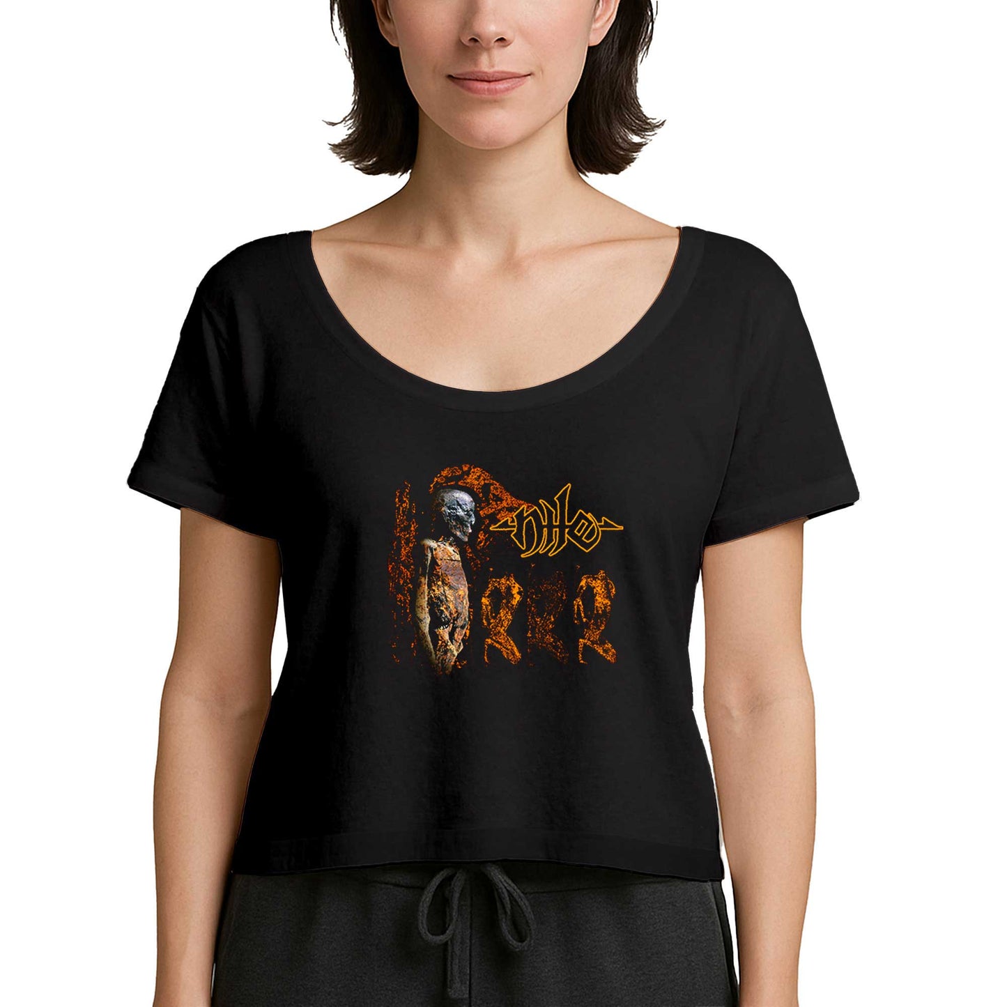 Nile Amongst the Catacombs of Nephren Ka Siyah Kadın Tişört