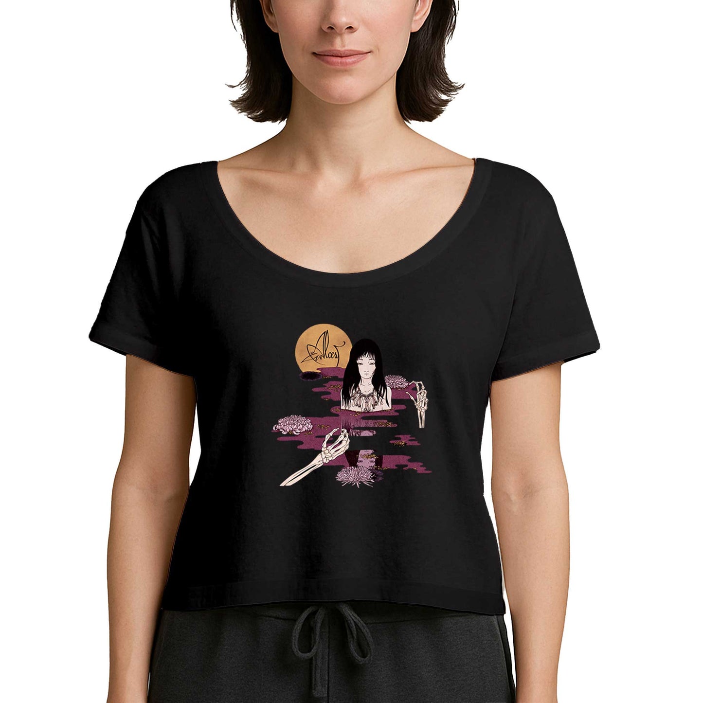 Alcest Kodama Siyah Kadın Tişört