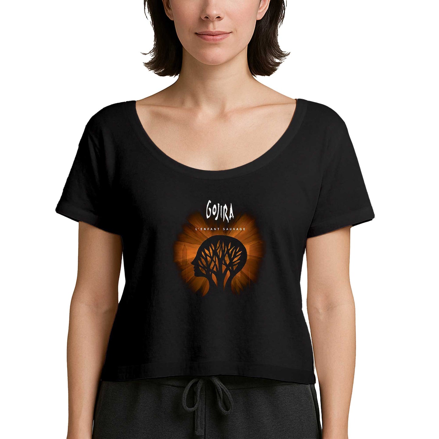Gojira Le Efant Sauvage Siyah Kadın Tişört