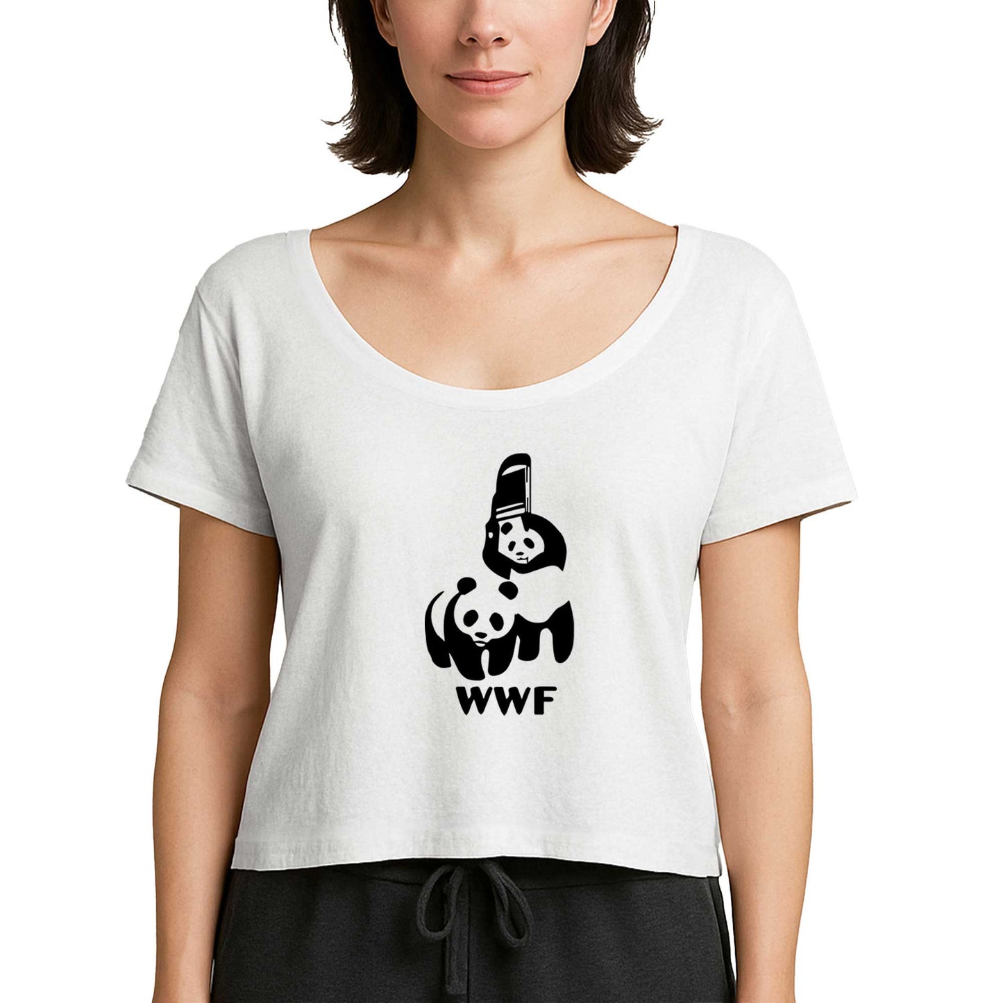 UFC WWF Panda Beyaz Kadın Tişört