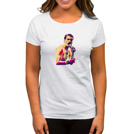 Queen Freddie Mercury Portre Beyaz Kadın Tişört
