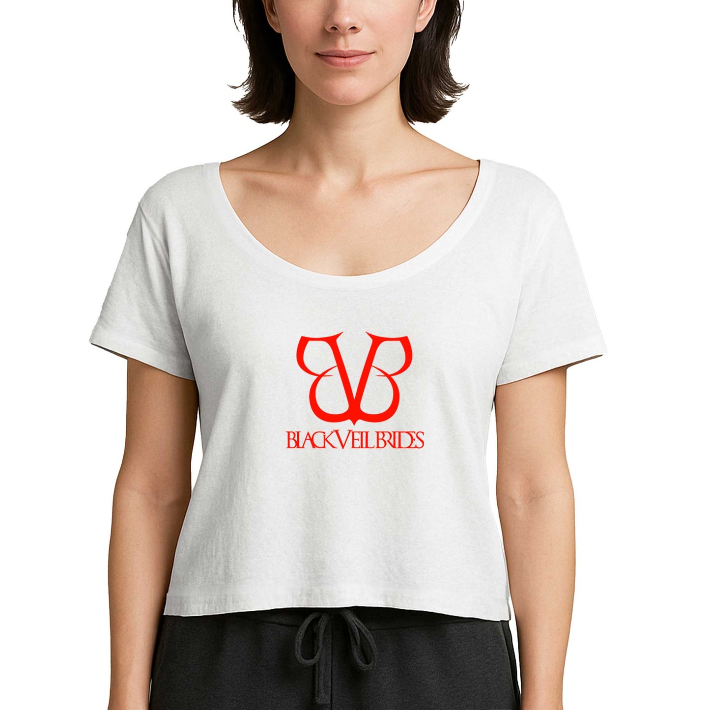 Black Veil Brides Band Logo Beyaz Kadın Tişört