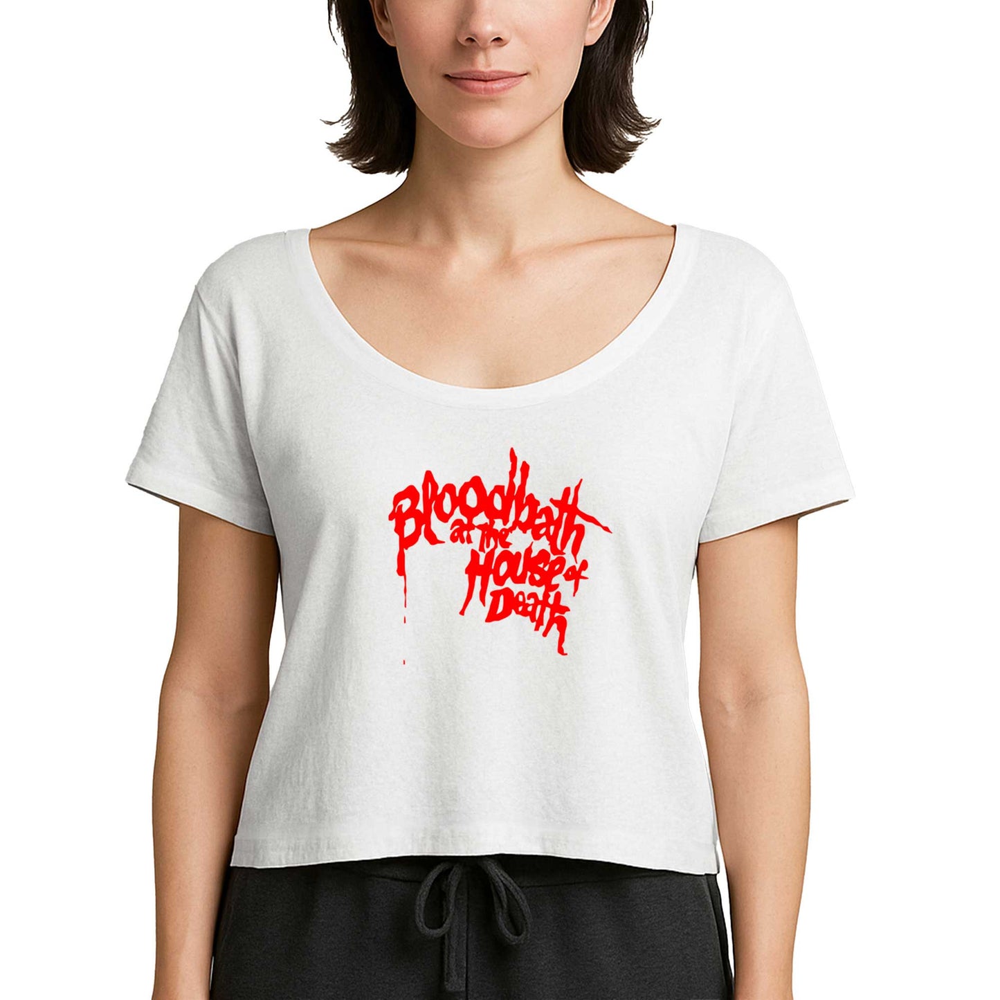 Bloodbath House Death Beyaz Kadın Tişört