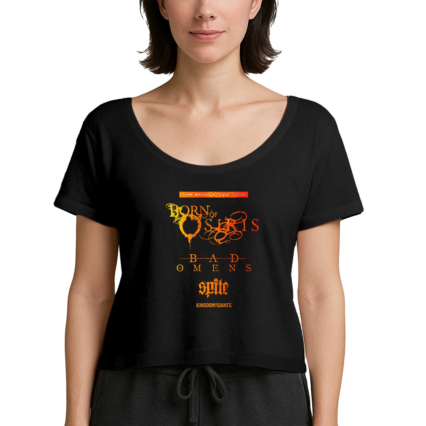 Born Of Osiris Simulation American Tour Siyah Kadın Tişört