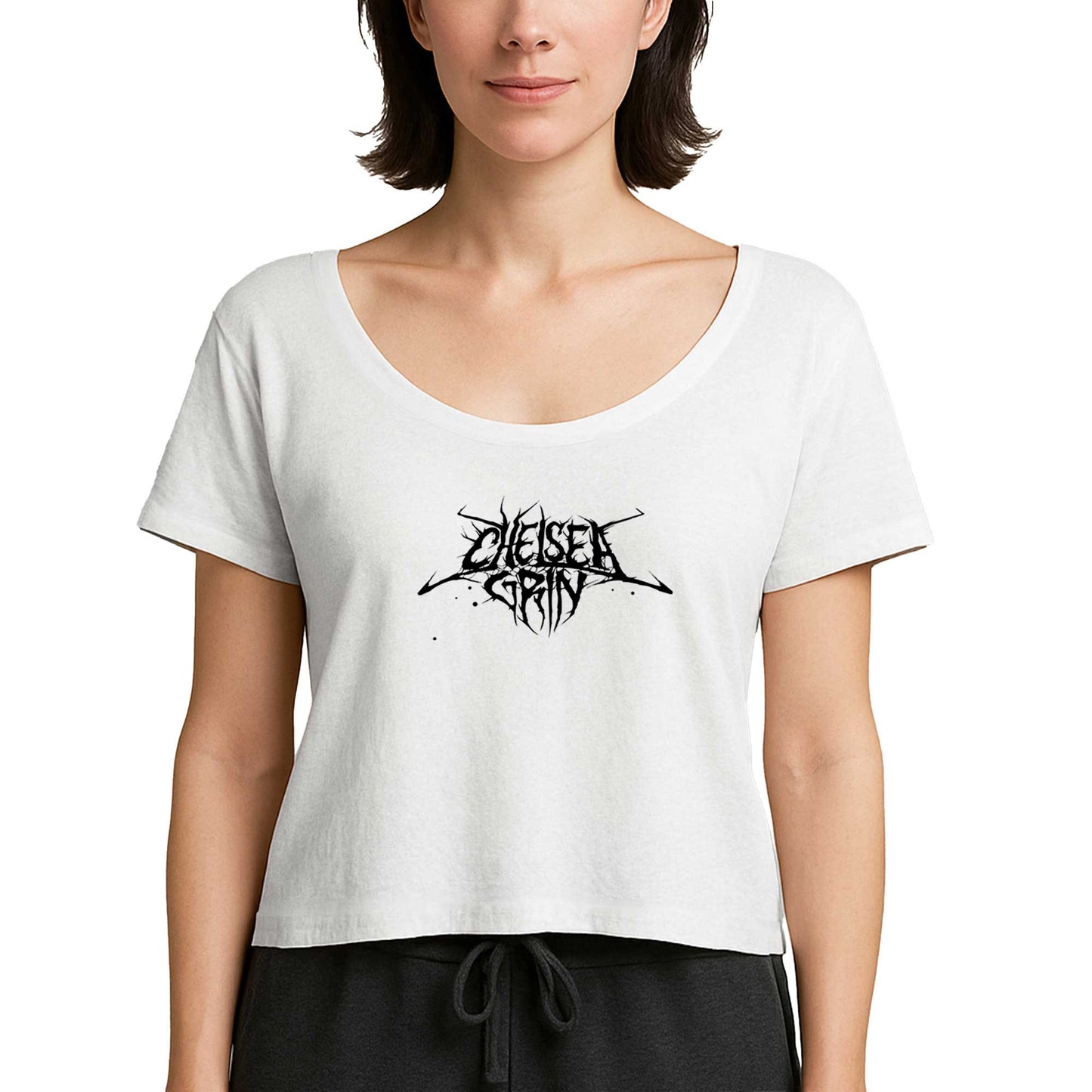 Chelsea Grin Black Logo Beyaz Kadın Tişört