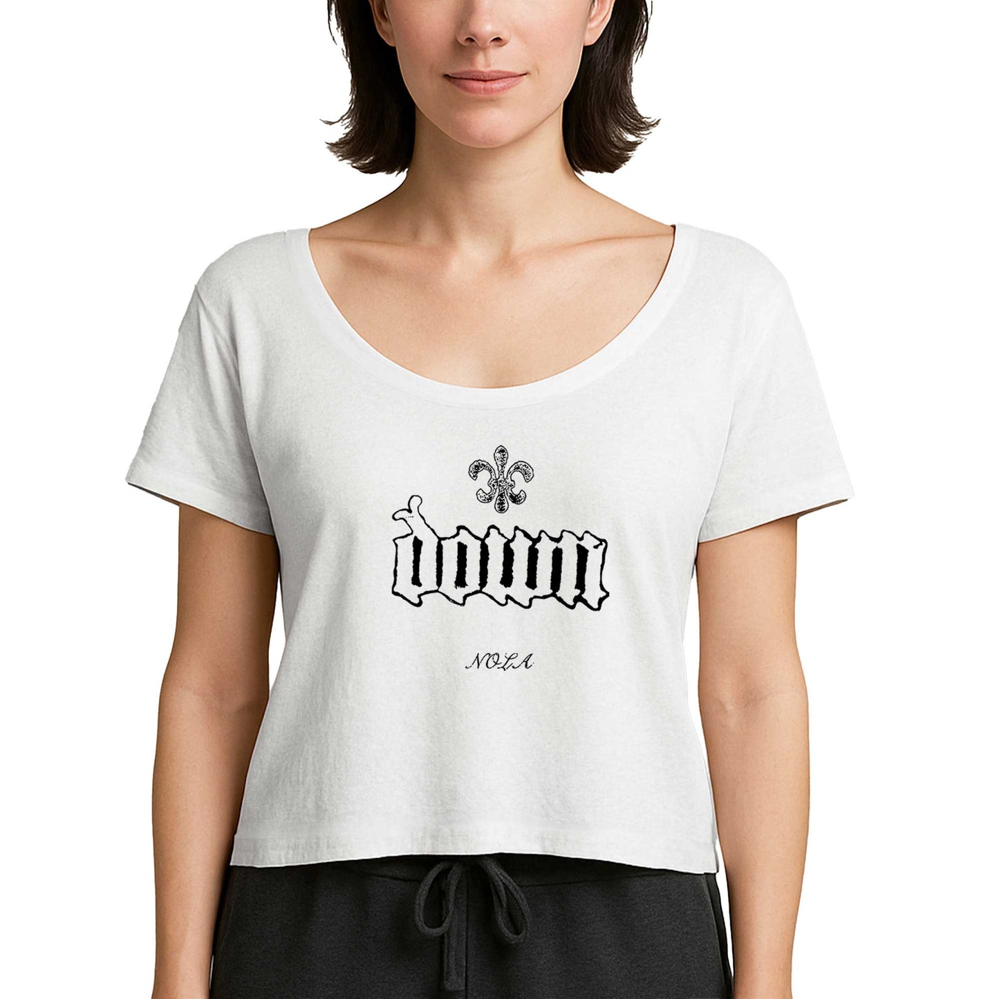 Down Nola Beyaz Kadın Tişört