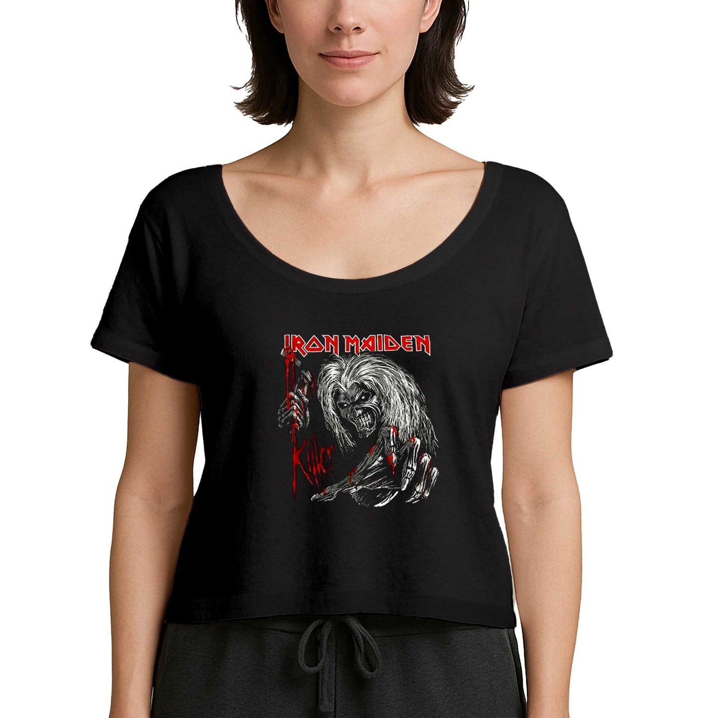 Iron Maiden Scary Zombie Siyah Kadın Tişört