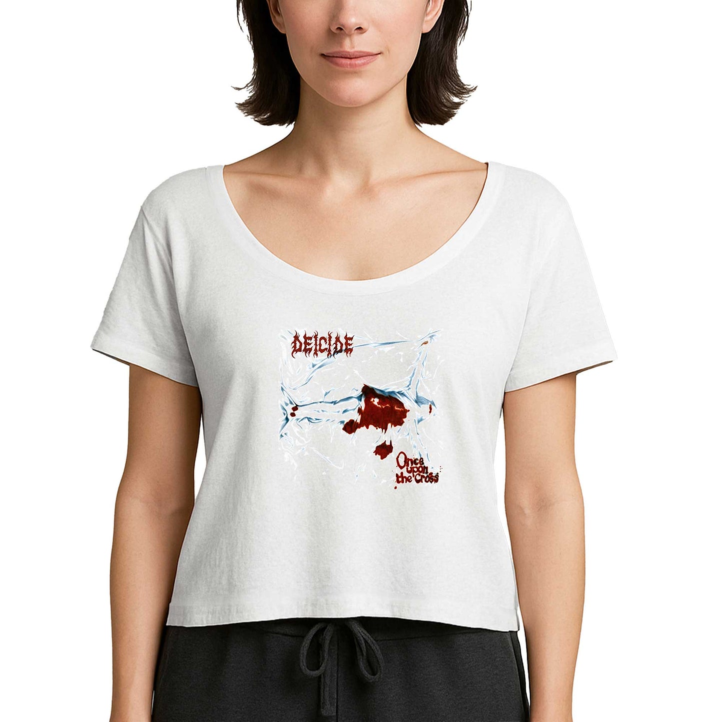 Deicide Once Upon the Cross Beyaz Kadın Tişört