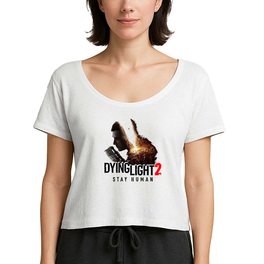 Dying Light Stay Human Beyaz Kadın Tişört