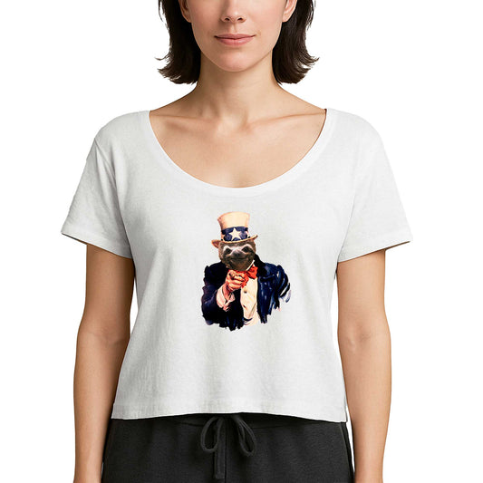 Bear Sam Amca Beyaz Kadın Tişört