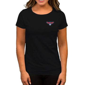 Atlanta Hawks Logo Siyah Kadın Tişört