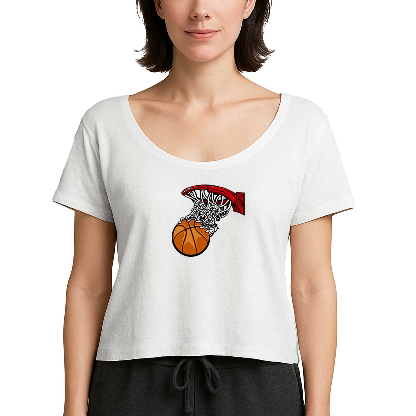 Basketball Hoop Beyaz Kadın Tişört