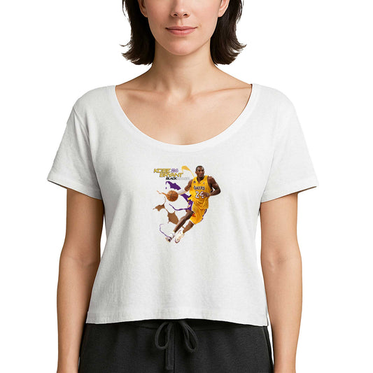 Kobe Bryant 24 Yellow Mamba Beyaz Kadın Tişört