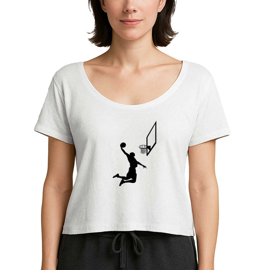 Basketball Smack Silhouette Beyaz Kadın Tişört