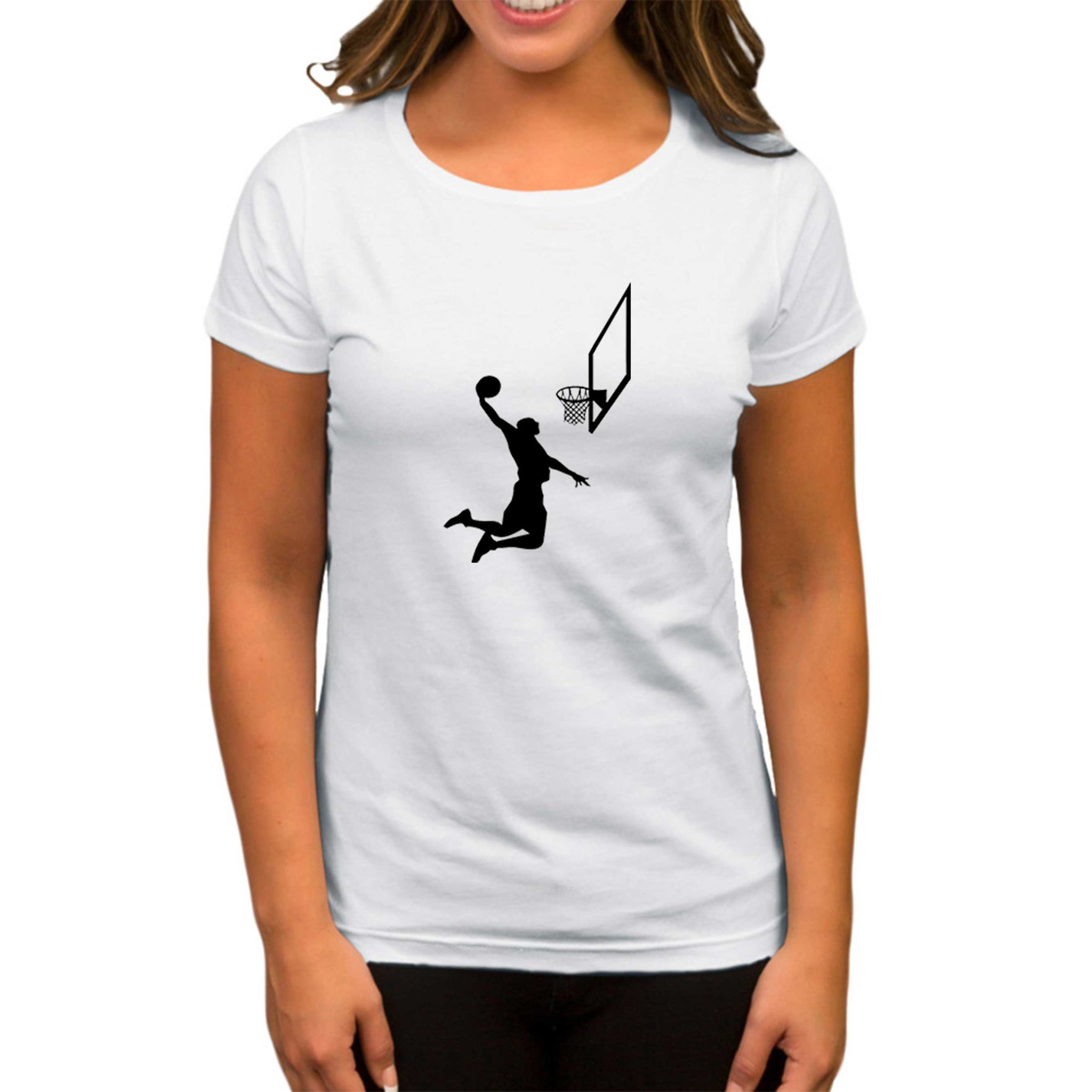 Basketball Smack Silhouette Beyaz Kadın Tişört