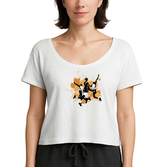 Baller Brown Stain Beyaz Kadın Tişört