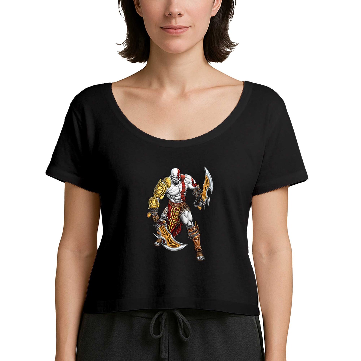 God Of War Kratos Savaşçı Siyah Kadın Tişört