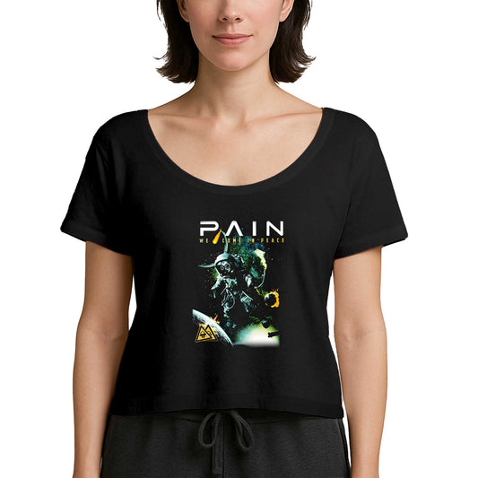 Pain We Come in Peace Siyah Kadın Tişört