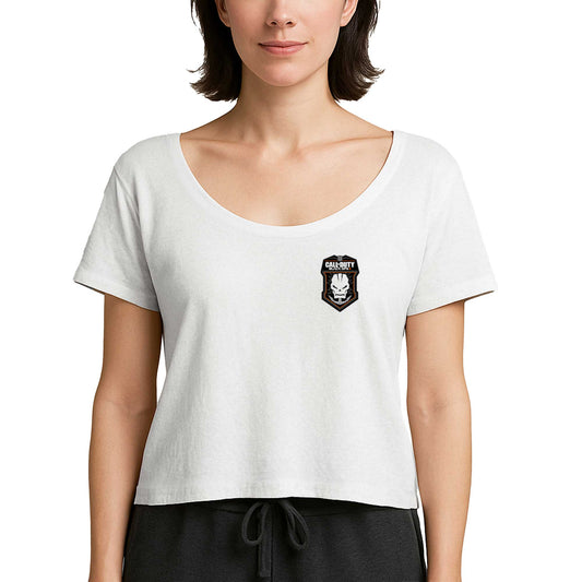 Call Of Duty Black Ops Skull Beyaz Kadın Tişört