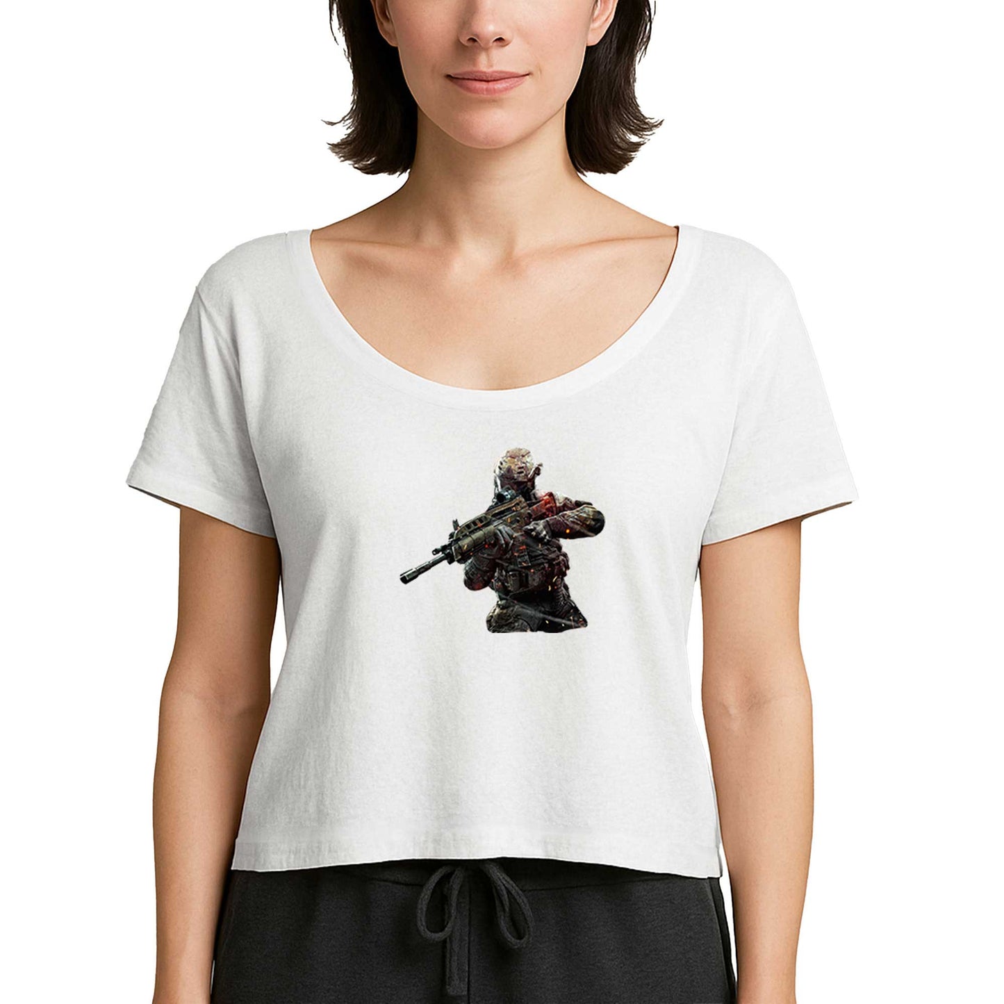 Call Of Duty Fighter Beyaz Kadın Tişört