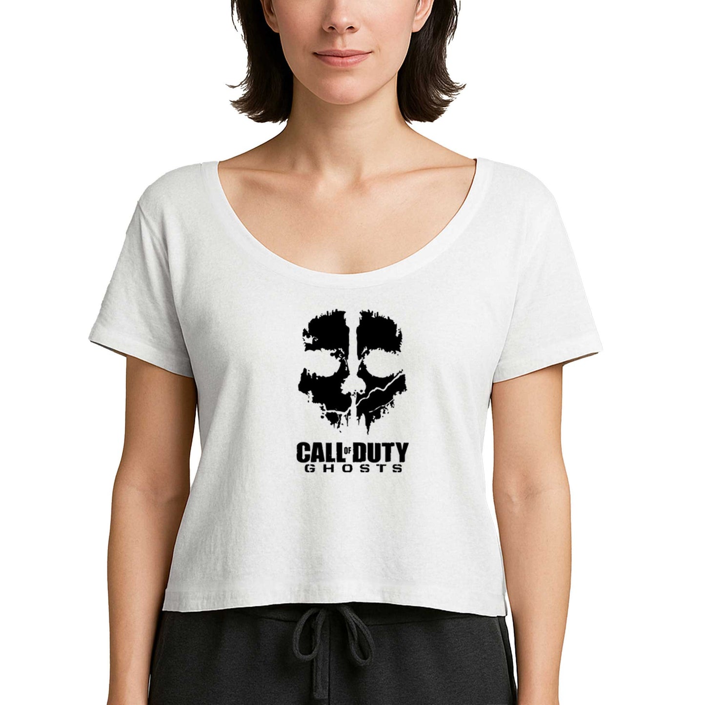 Call Of Duty Black Ghosts Beyaz Kadın Tişört
