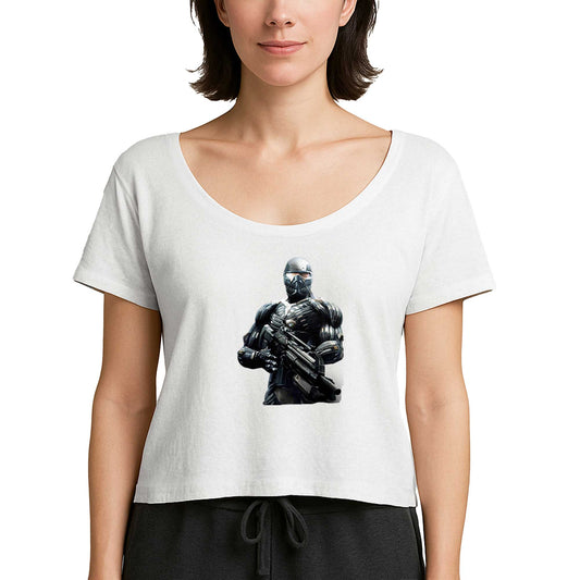 Crysis Black Fighter Beyaz Kadın Tişört