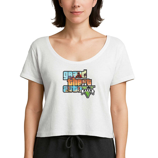 Grand Theft Auto Five Mans Beyaz Kadın Tişört