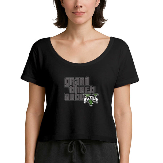 Grand Theft Auto Cobweb Logo Siyah Kadın Tişört