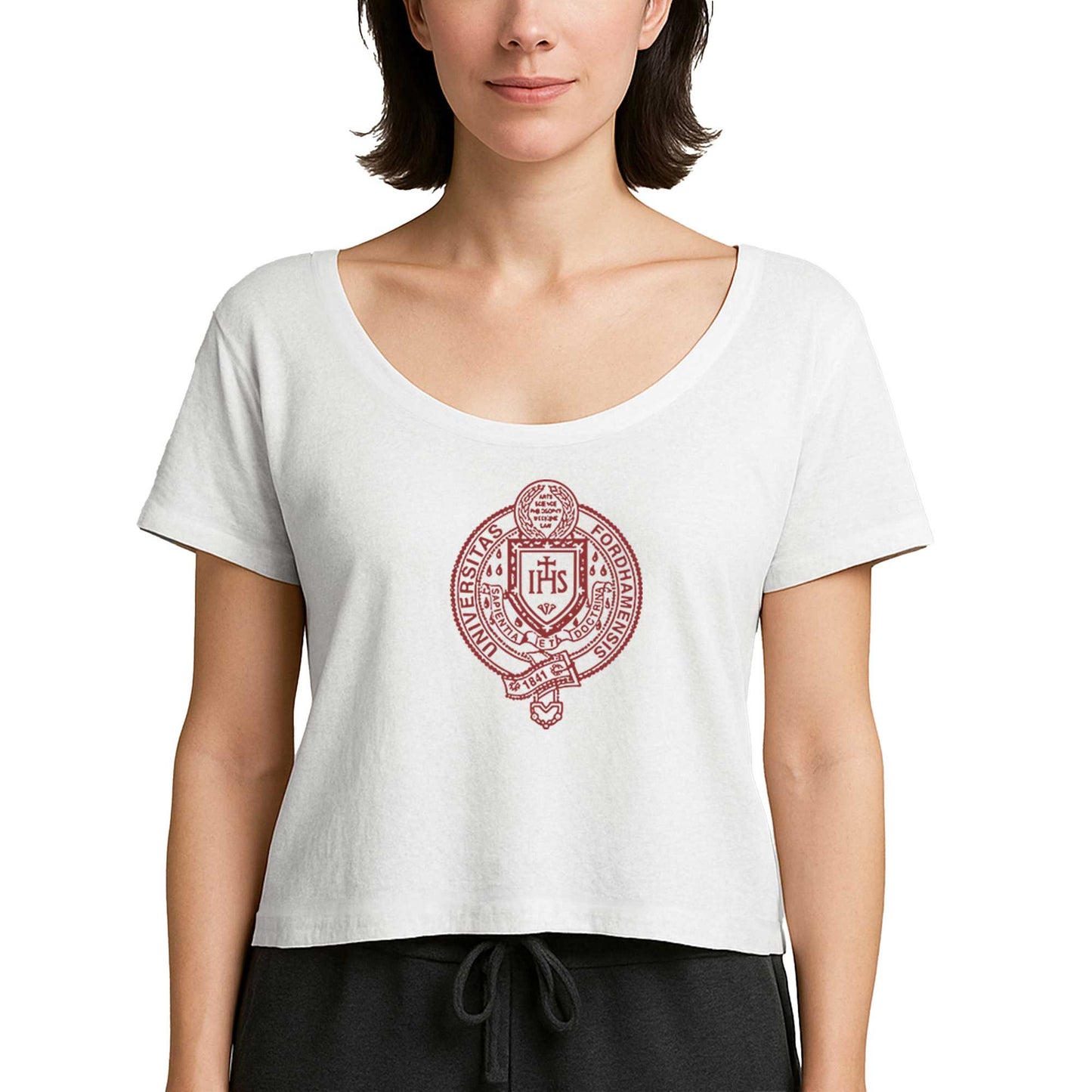 Fordham University Logo Beyaz Kadın Tişört